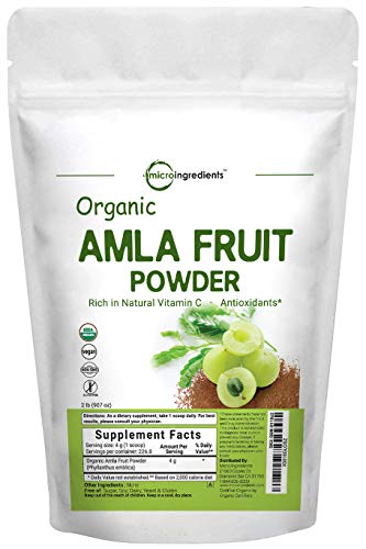 Organic Amla Powder (Amalaki) | 24oz, India Origin Gooseberry Powder | Rich in Vitamin C, Antioxidants, Supports Immune…