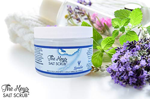 The Keys Salt Scrub Premium Exfoliating Sea Salt Body Skin Scrubs – Made with Pure Florida Sea Salt (Lavender, 12 oz)