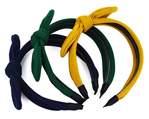 STHUAHE 3PCS Ladies Women Girls High Quality Pure Color Handmade bowknot Hair Hoop Hairband Headband Hair Accessories by…