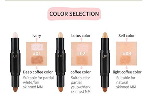 MEICOLY Highlight Stick Double Head Facial 3D Contour Repair Bronzer Concealer Stick Body Make Up Foundation Cream Pen…