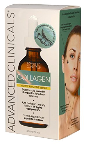 Advanced Clinicals Collagen Face Serum Skin Care Anti Aging Moisturizer For Skin Tightening, Brightening & Hydrating…