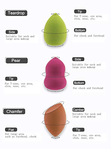 3Pcs Makeup Blender Beauty Sponge Set for Foundations, Powders and Creams with a holder