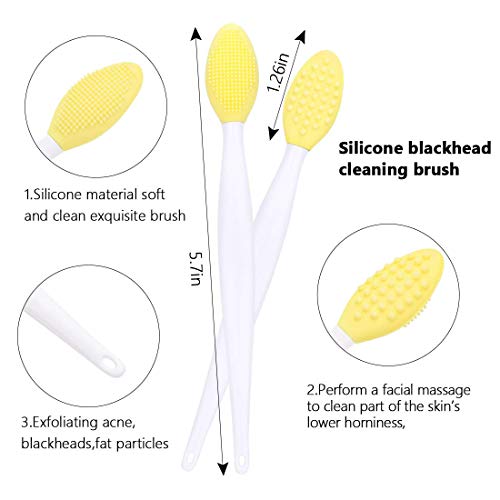 Double-sided Silicone Exfoliating Lip Brush Skin Care Soft Lip&nose Brush Tool Manual Facial Cleaning Brushes 4pcs