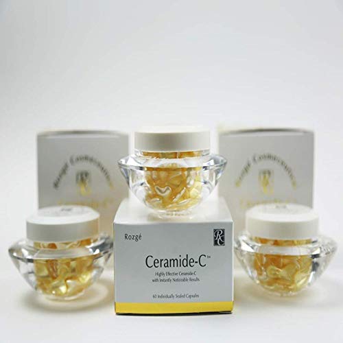 3 PACKS OF ROZGE CERAMIDE-C FACIAL WRINKLE REDUCER SERUM WITH VITAMINS C AND E – 3 X 60 Capsules of Age Defying…