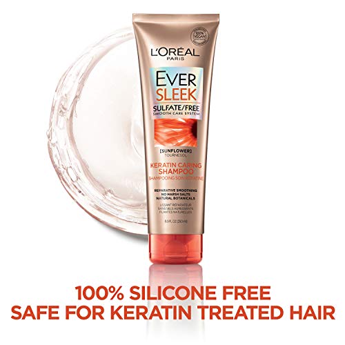 L’Oréal Paris EverSleek Sulfate Free Keratin Caring Shampoo, 8.5 fl. oz.