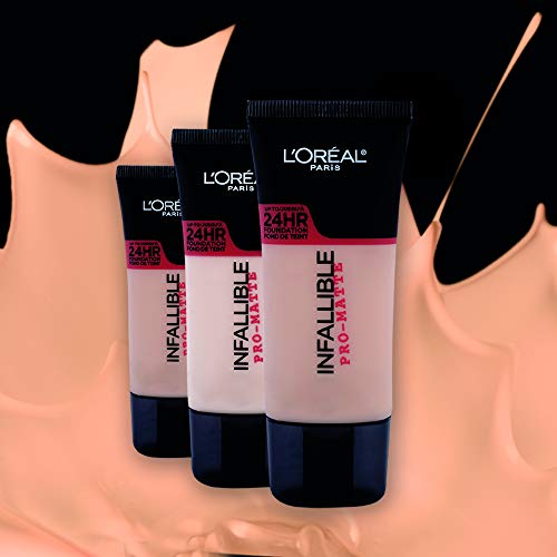 L’Oreal Paris K1828700 Infallible Pro-Matte Liquid Longwear Foundation Makeup, 102 Shell Beige, 1 Fl; Oz.