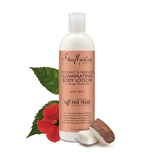 SheaMoisture Coconut Oil and Hibiscus Illuminating Body Lotion for Dull, Dry Skin, 13 Fl Oz