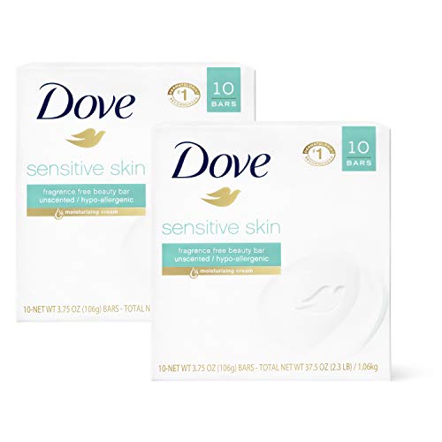 Dove Moisturizing Beauty Bar for Softer Skin, Fragrance-Free, Hypoallergenic Beauty Bar Sensitive Skin Effectively…