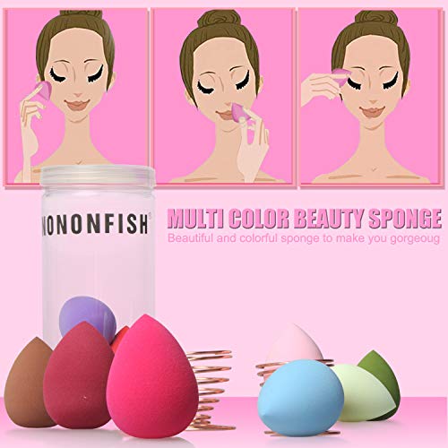 Makeup Sponge Blender Set with Beauty Sponge Holder for Dry Wet Use No-Latex