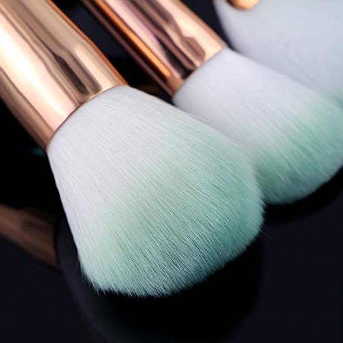 Mermaid Makeup Brushes, 11PCs Professional Makeup Brush Set Foundation Face Powder Eyeshadow Blending Blush Brush Color…