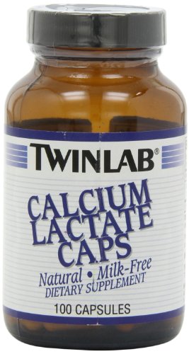 Twinlab Calcium Lactate Caps, 100 Capsules (Pack of 4)
