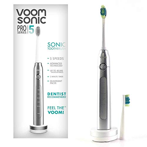 Voom Sonic Pro 5 Series Rechargeable Electronic Toothbrush, Dentist Recommended, Advanced Oral Care, 2 Minute Timer with…
