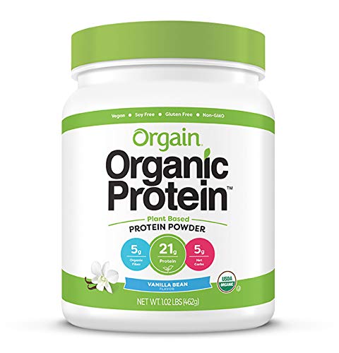 Orgain Organic Vegan Protein Powder, Vanilla Bean – 21g of Plant Based Protein, Low Net Carbs, Non Dairy, Gluten Free…