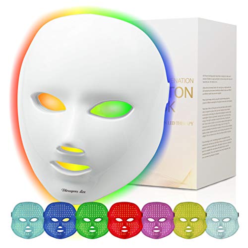 Led Face Mask, Diougens Lee 7 Color Photon Light Skin Rejuvenation Therapy Facial Skin Care Mask