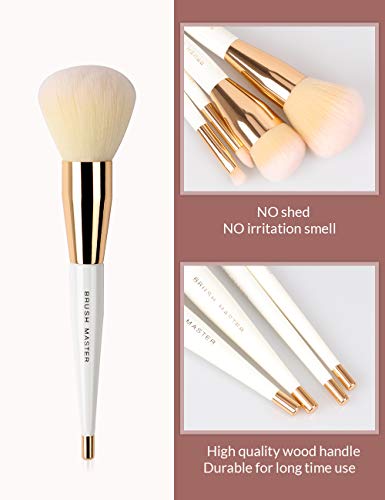 Brush Master Makeup Brushes Set 10Pcs Professional Kabuki Foundation Eyeshadow Blush Blending Lip Full Face Cosmetic Kit…