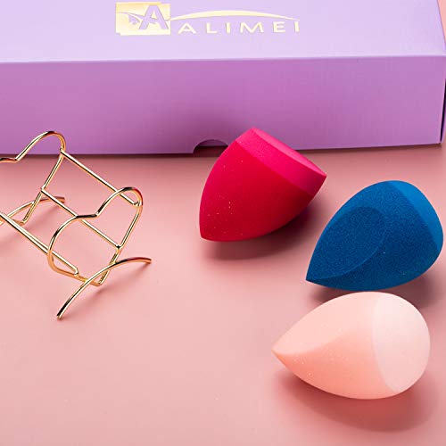 Alimei Premium Makeup Sponge Blender with Silicone skin (Set of 3),Dual-Use Design, No Wasted Makeup