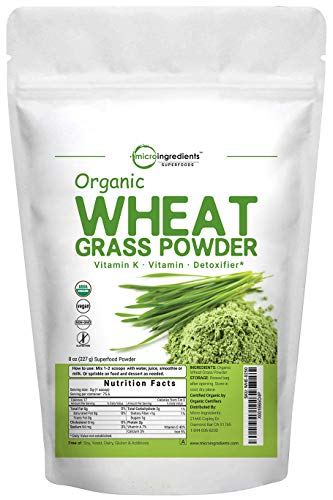 Micro Ingredients Sustainably US Grown, Organic Wheat Grass Powder (100% Whole-Leaf), 16 Ounce, Rich in Immune Vitamins…