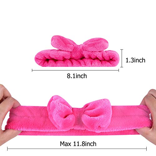 6 Pack Soft Headband BEoffer Coral Fleece Women Makeup Spa Head Bands Turban Fashion Bow Bowknot Hairlace Headwear Wash…