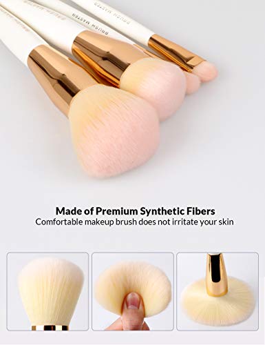Brush Master Makeup Brushes Set 10Pcs Professional Kabuki Foundation Eyeshadow Blush Blending Lip Full Face Cosmetic Kit…