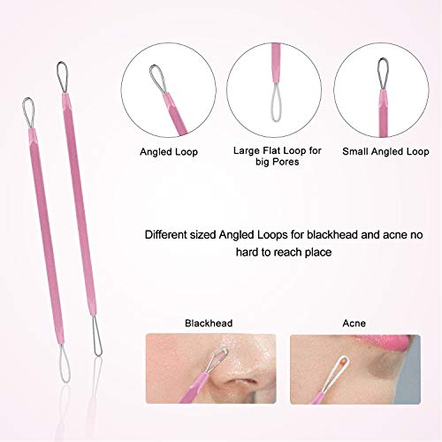 10PCS Blackhead Remover Tool, Aooeou Professional Pimple Popper Tool Kit – Treatment for Blemish, Whitehead Popping, Zit…
