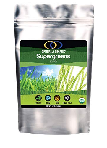 Optimally Organic Super Greens All Natural Blend Powder, Supports Mental Clarity & Energy