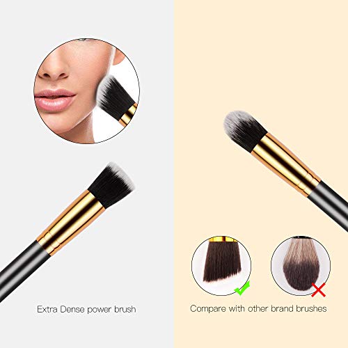 Makeup Brush Set – Premium Synthetic 10pcs Mini Eyeshadow Powder Eyebrow Eyeliner Blush Foundation Concealer Cosmetic…