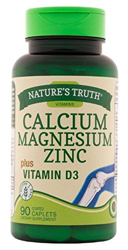 Nature’s Truth Calcium, Magnesium, Zinc Plus Vitamin D3 Supplements, 90 Count (Pack of 3)