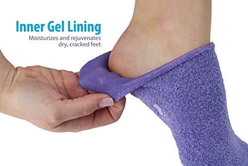NatraCure Moisturizing Gel Booties and Gloves Set – (for Dry Skin, Dry Hands, feet, Cracked Heels, cuticles, Rough Skin…