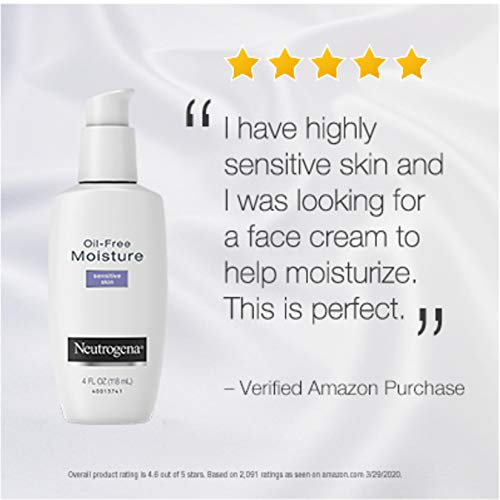 Neutrogena Oil Free Moisture Daily Hydrating Facial Moisturizer & Neck Cream with Glycerin – Fast Absorbing Ultra Gentle…
