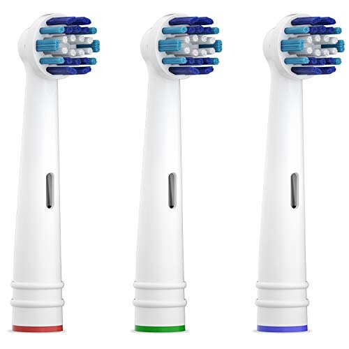 Amazon Brand – Solimo Total Power Replacement Brush Heads, 3 Count (Fits Most Oral-B Electric Toothbrushes)