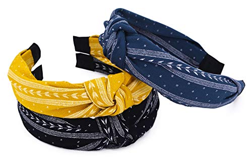 STHUAHE 3PCS Women and Girls Simple Style Double Strip Leaves Knots Handmade Hair Hoop Hairband Headband Hair…