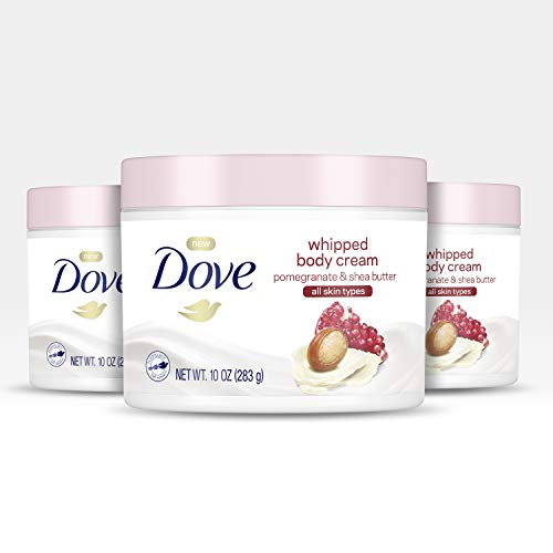 Dove Whipped Body Cream Dry Skin Moisturizer Pomegranate and Shea Butter Nourishes Skin Deeply, 10 Ounce (Pack of 3)