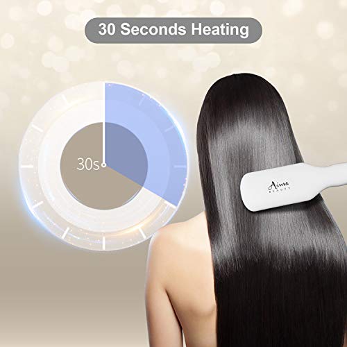 Enhanced Ionic Hair Straightener Brush Electrical Heated Straightening Comb for Thin, Thick, Curly Hair, LCD Temp…