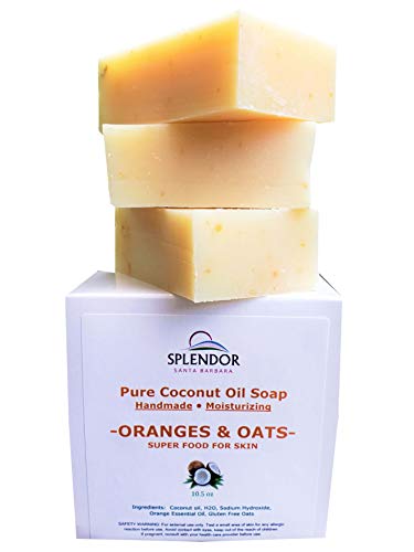 Splendor Santa Barbara Sweet Oranges & Oats Bar Soap – Moisturizing Soap for Face & Body and Dry, Sensitive Skin. Vegan…