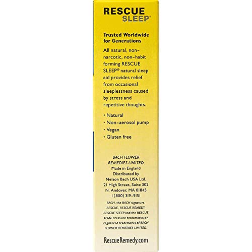 Bach RESCUE SLEEP Spray 20mL, Natural Sleep & Stress Relief Aid, Homeopathic Flower Essence, Vegan, Free of Melatonin…
