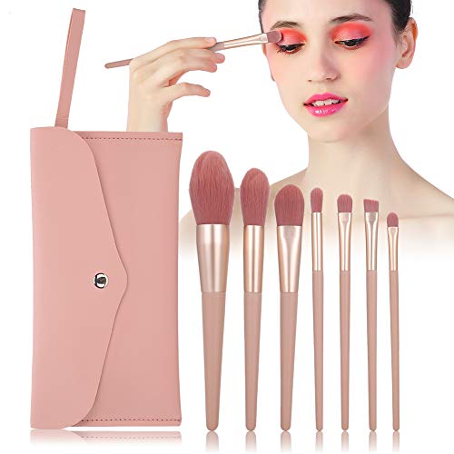 Mother’s Day Gift Professional Eye Shadow Brush Portable Eyebrow Blusher Cosmetic Brush Makeup Tool Set 7pcs