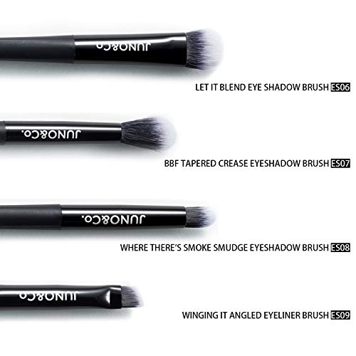 JUNO & Co Microfiber Velvet Sponge and 10pcs Makeup Brush Set for Foundation Blending Blush Concealer Eye Shadow…