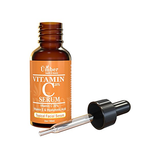 Vitamin C Serum with Hyaluronic Acid and Vitamin E – Anti-Aging Topical Facial Serum by Umber NYC (2 OZ)