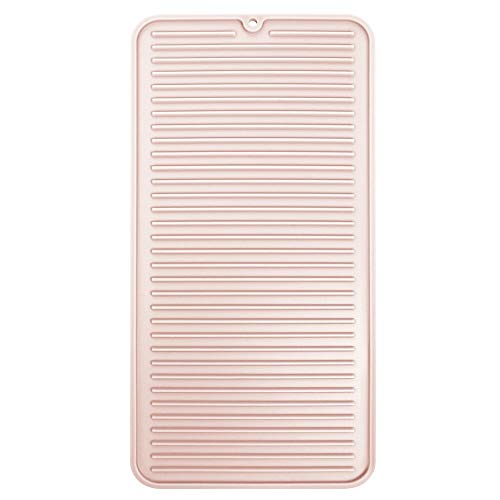 mDesign Silicone Heat-Resistant Hair Care Styling Tool Mat for Curling or Flat Irons, Straighteners on Bathroom…