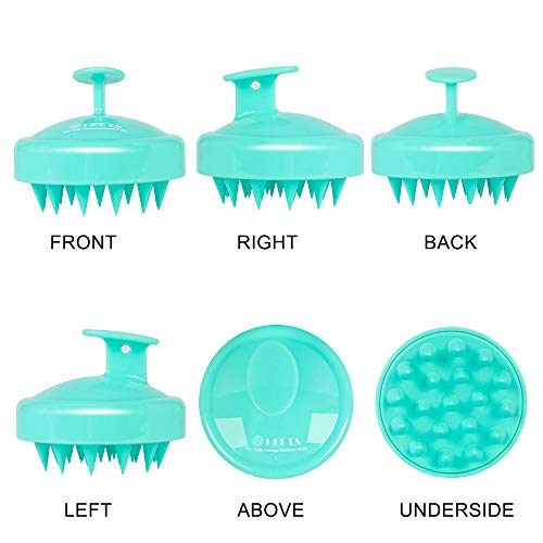 HEETA Hair Shampoo Brush, Scalp Care Hair Brush with Soft Silicone Scalp Massager (Green)