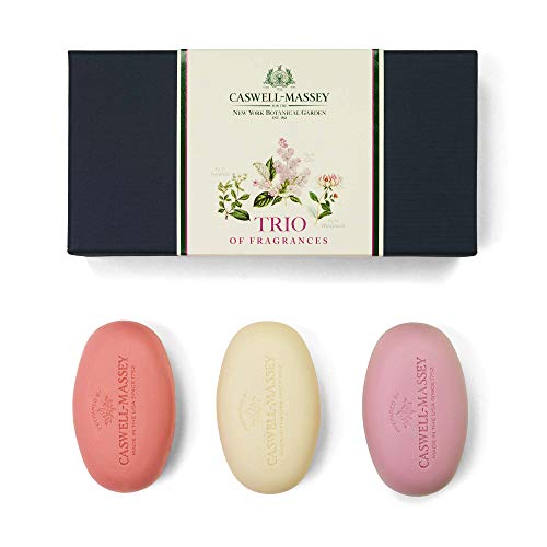 Caswell-Massey Triple Milled Floral Luxury Three-Soap Gift Set, Lilac, Gardenia & Honeysuckle Soap Bars For Women, Made…