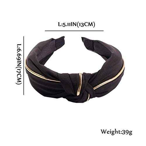 Jakawin Knot Headbands Cross Turban Hairband Vintage Head Wrap Elastic No Slip Hair Hoops Fashion Hair Accessories for…