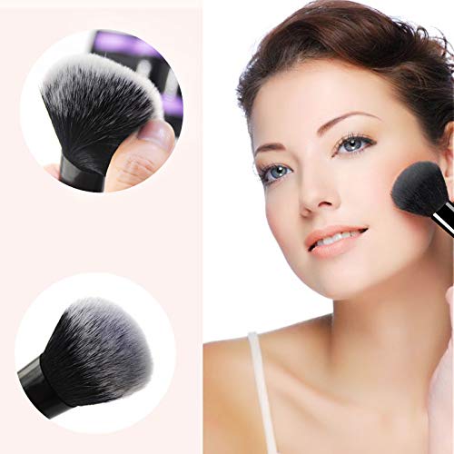 Cosmetic Makeup Brushes Set Portable Foundation Brush 15pcs Black Kabuki Eyeshadow Concealer Lash Blush Brush with Case