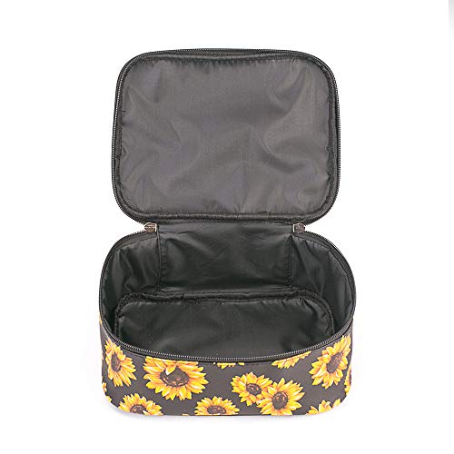 ZOISOKA 3 sets makeup bag 3D print sunflower travel small cosmetic case portable with multifunctional waterproof…