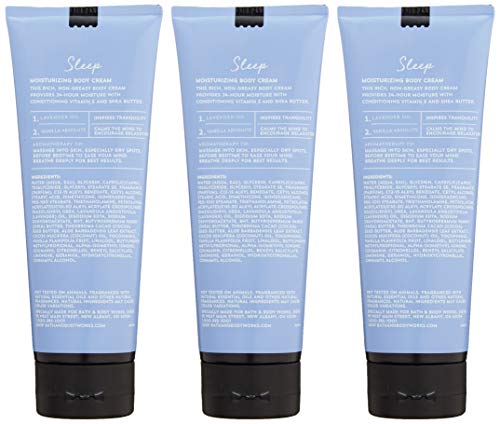 Bath & Body Works Aromatherapy Sleep Lavender + Vanilla Body Cream with Natural Essential Oils, 8 oz each – 3 Pack