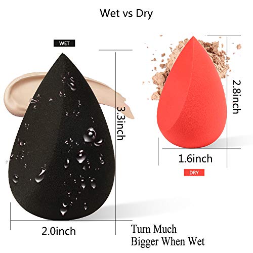 DUcare Beauty Blender Makeup Sponges – for Foundation Liquid, Cream, Powder, and Concealer- Black and Red Heart Shape…