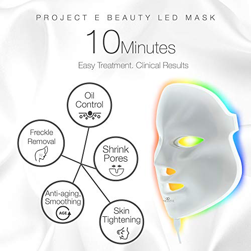 Project E Beauty 7 Colors LED Face Mask Light Therapy Anti-Aging Facial Skincare Routine | Skin Tightening | Calm…