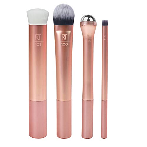 Real Techniques Prep and Prime Makeup Brush Set, Ideal for Exfoliating & Applying Primers, Moisturizers, and Serums…
