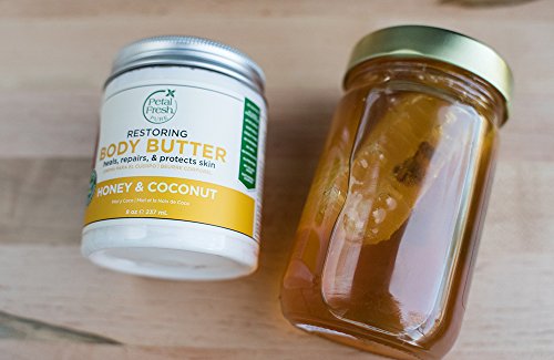 Petal Fresh Pure Restoring Honey & Coconut Body Butter, Organic Coconut Oil, Argan Oil, Shea Butter, Intense Hydration…