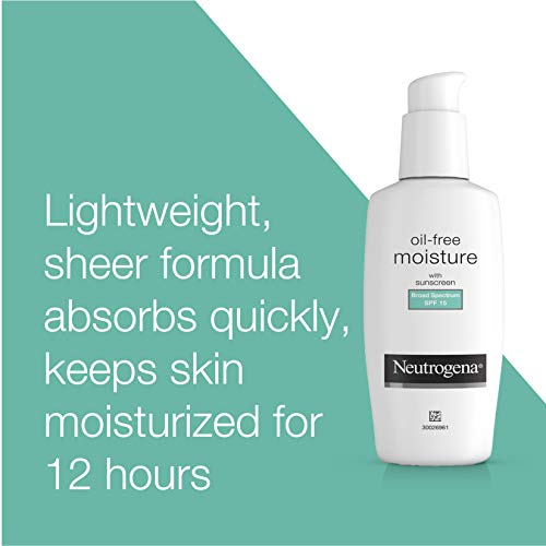 Neutrogena Oil-Free Daily Long Lasting Facial Moisturizer & Neck Cream with SPF 15 Sunscreen & Glycerin, Non-Greasy, Oil…